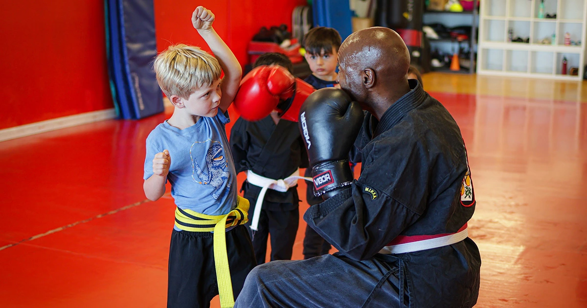 Preschool martial arts students training at James Martial Arts Academy in El Cajon